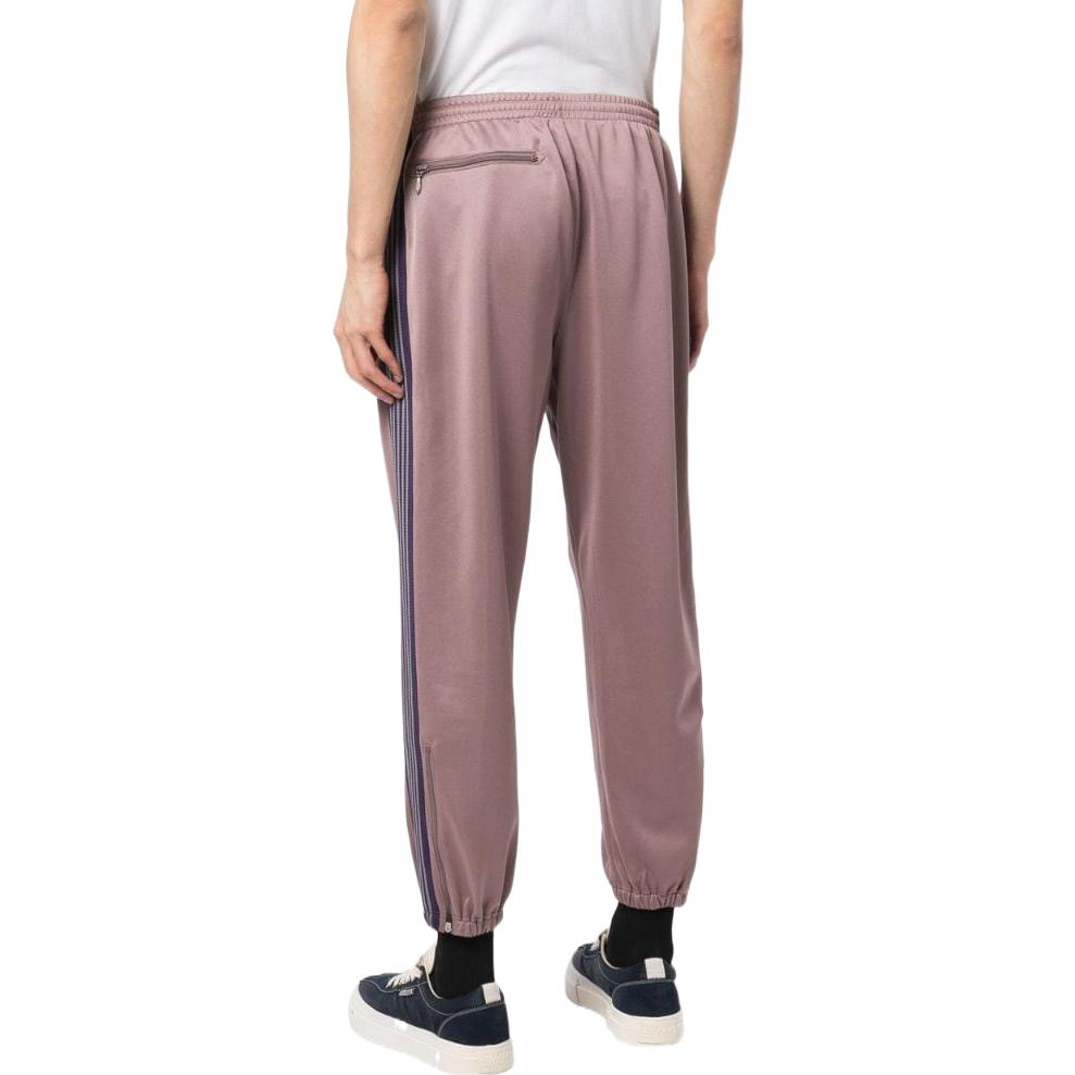Shop Needles FW22 男士灰紫配色LOGO條紋運動長褲。 LQ232A