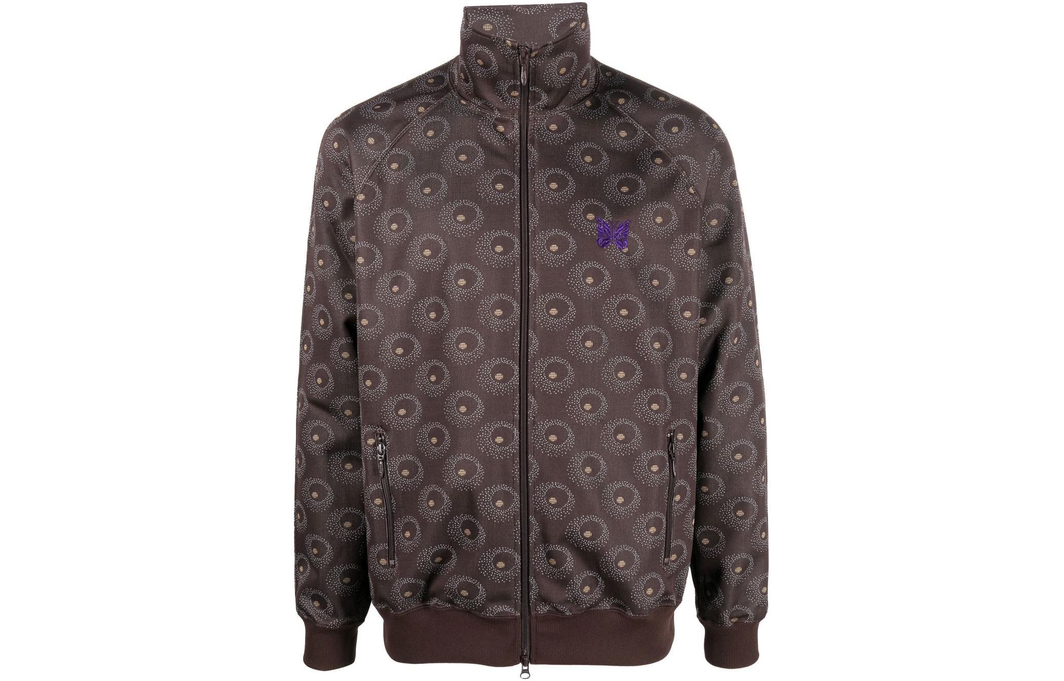 Needles FW22 Polka Dot Full-Zip Jacket Brown LQ224B