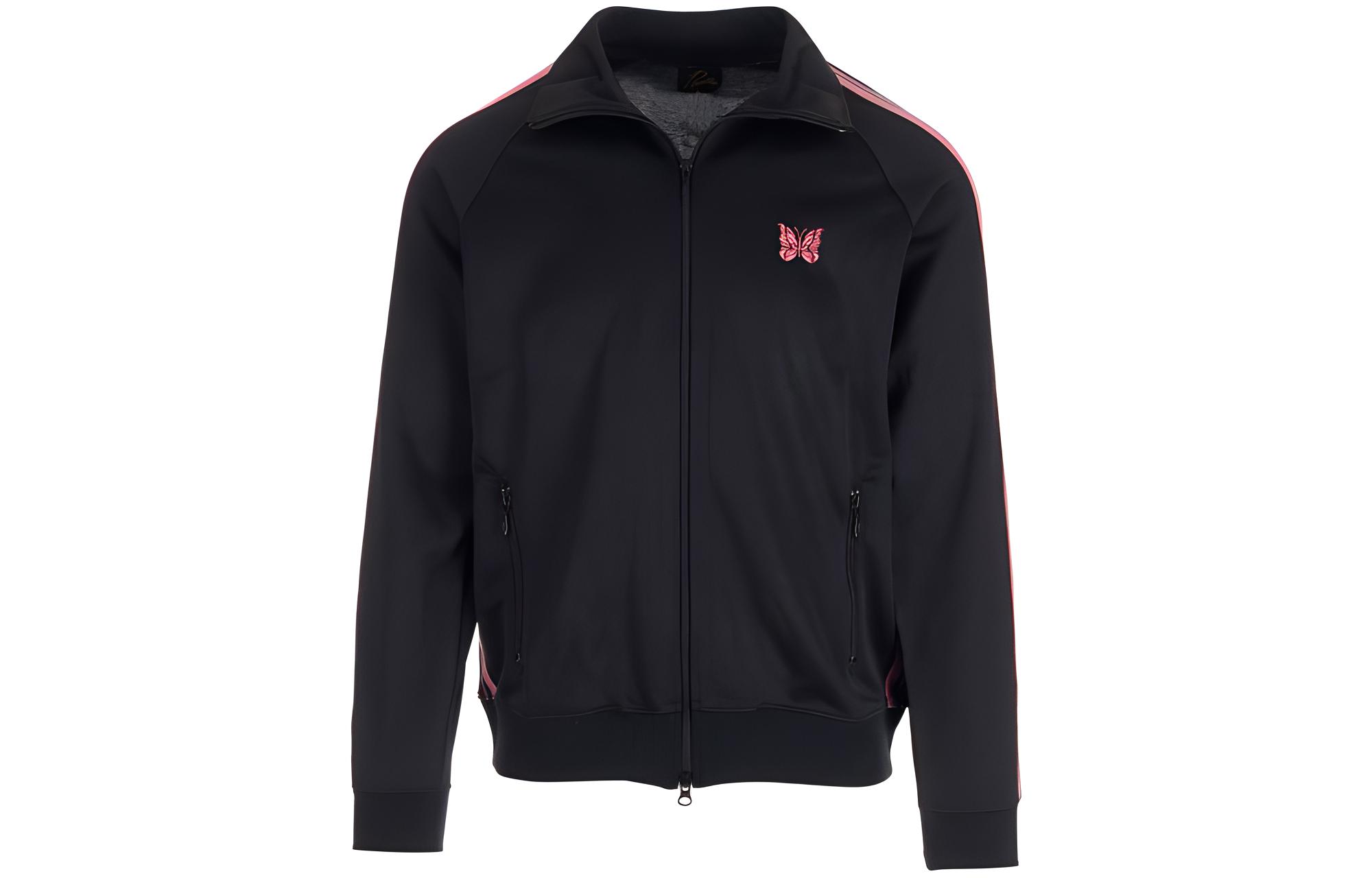 Needles FW22 Striped Colorblock Butterfly Embroidered Jacket Black Men’s LQ227CFBLACK0099