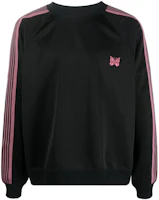 Needles FW22 Striped Crewneck Pullover Sweatshirt Black () LQ228BLACK Needles FW22 Striped Crewneck Pullover Sweatshirt Black () LQ228BLACK