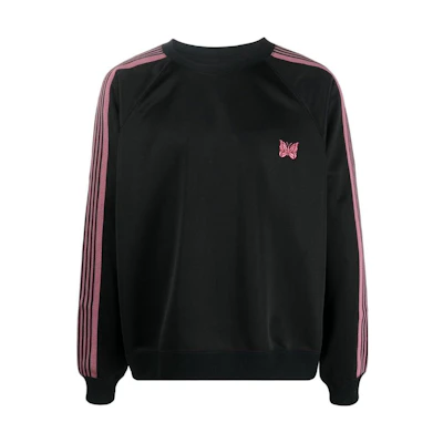 Needles FW22 Striped Crewneck Pullover Sweatshirt Black () LQ228BLACK
