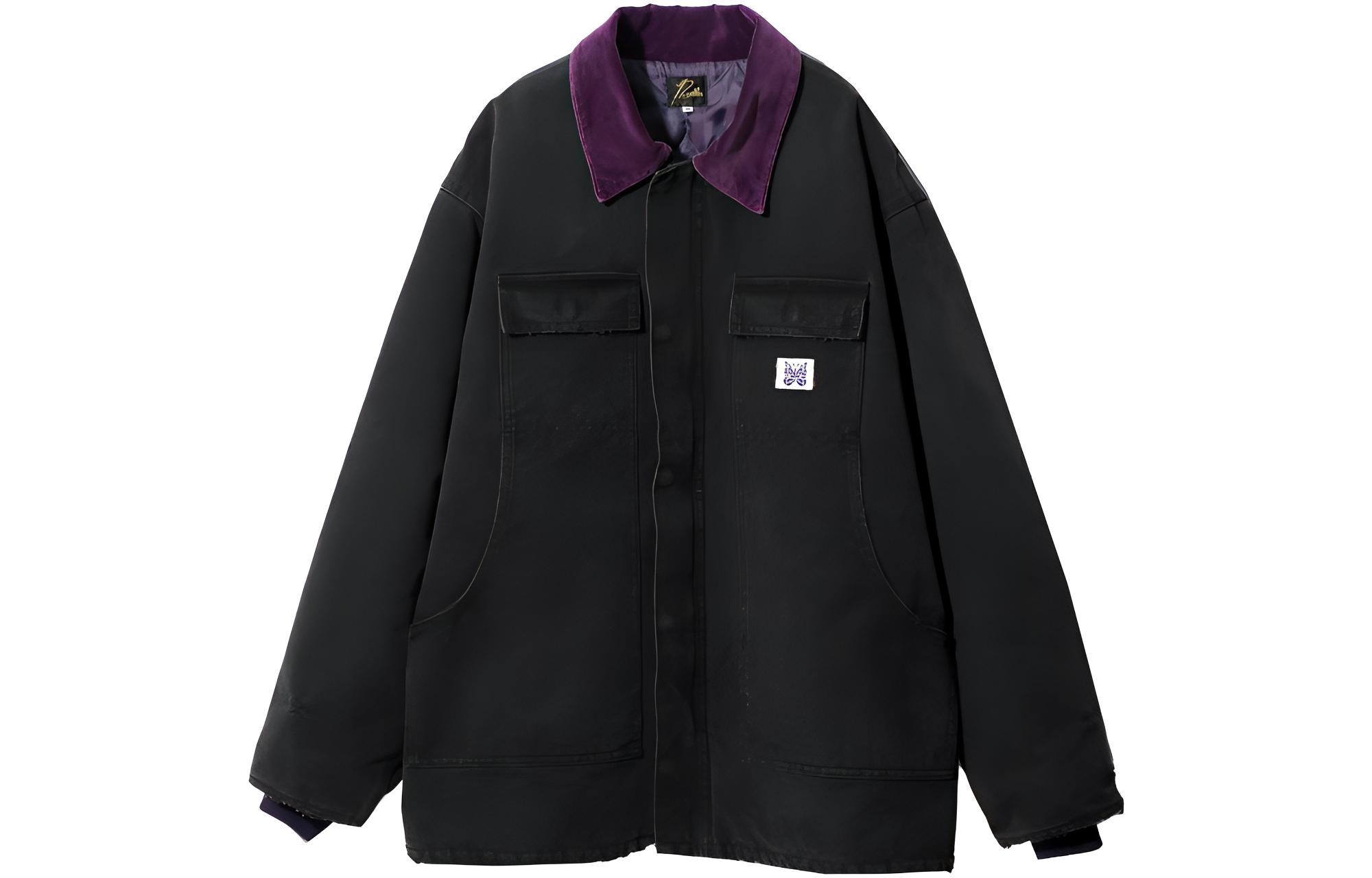 Needles FW23 Black Colorblock Zip Collar Casual Jacket Unisex NS157B