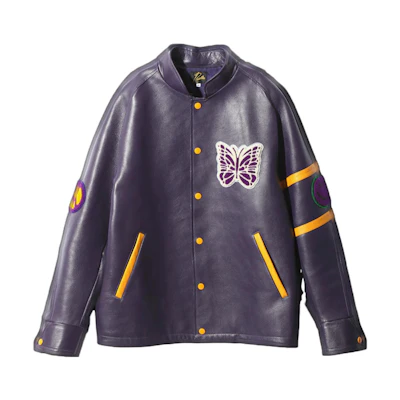 Needles FW23 Butterfly Print Stand Collar Jacket Purple NS078A