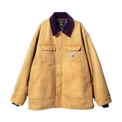 Needles FW23 Colorblock Zip-Up Collar Casual Jacket Unisex Khaki Brown NS157A