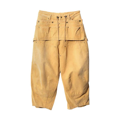 Needles FW23 Distressed Lace-Up Zipper Pants Unisex - Khaki NS159A