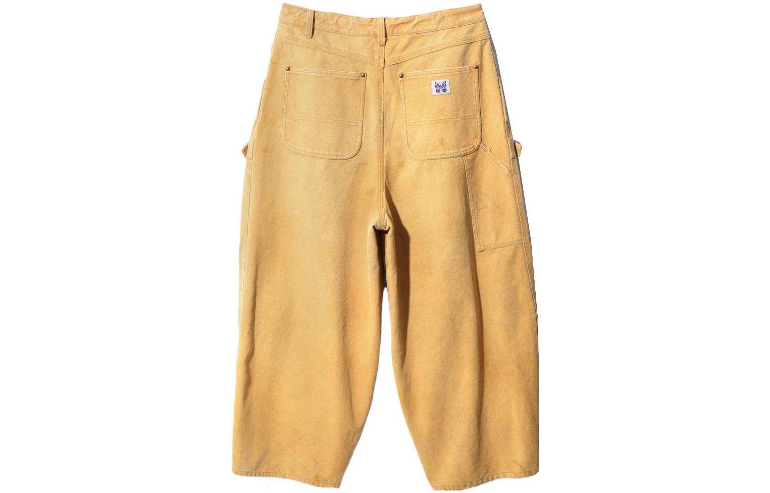 Lookbook Needles FW23 男女款破壞風拉鍊綁帶長褲 - 卡其色 NS159A