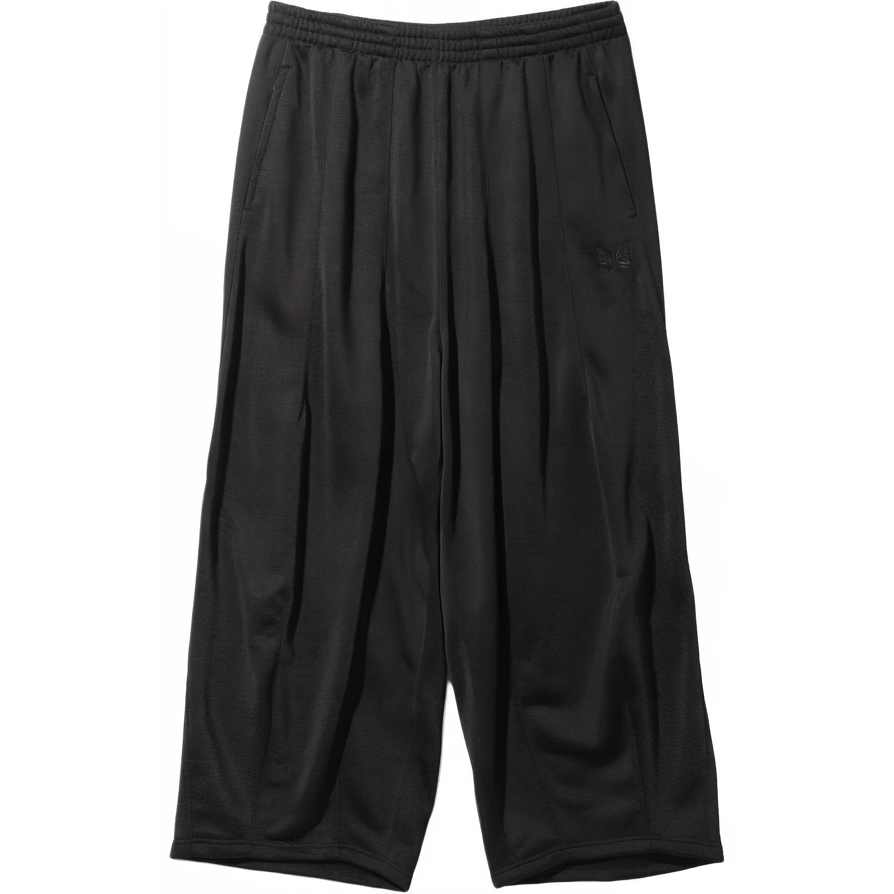 Needles FW24 Black Knit Track Pants with Butterfly Embroidery Unisex PU288C