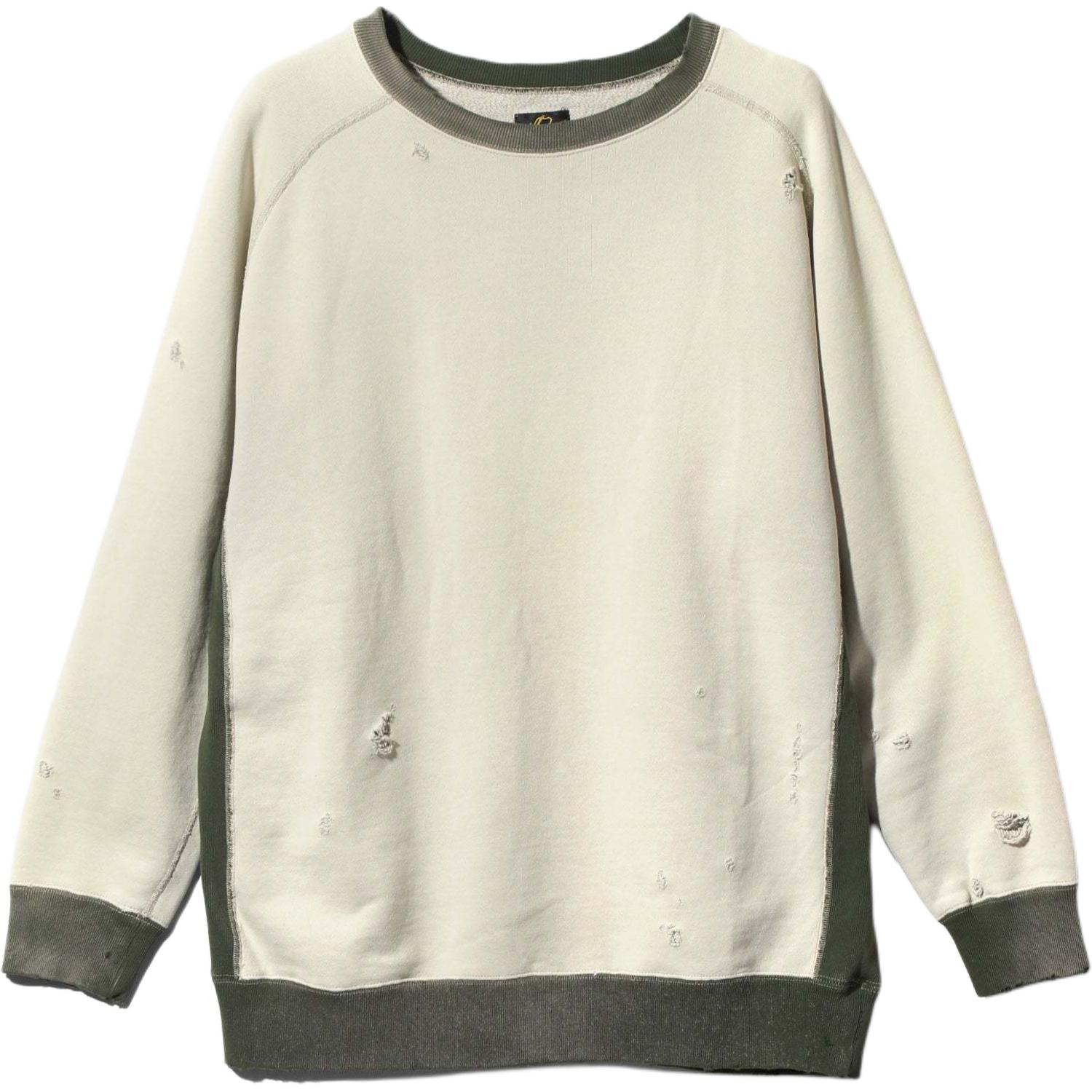 Order Needles FW24 Faded Crewneck Long Sleeve Sweatshirt Unisex Off-White PU292A