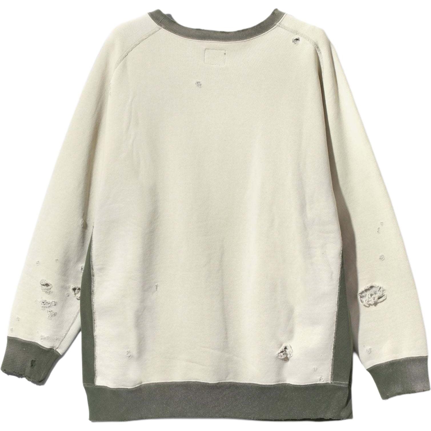 Lookbook Needles FW24 Faded Crewneck Long Sleeve Sweatshirt Unisex Off-White PU292A