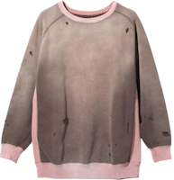 Needles FW24 Faded Effect Crewneck Long Sleeve Sweatshirt Unisex Grey Pink PU292D Needles FW24 Faded Effect Crewneck Long Sleeve Sweatshirt Unisex Grey Pink PU292D