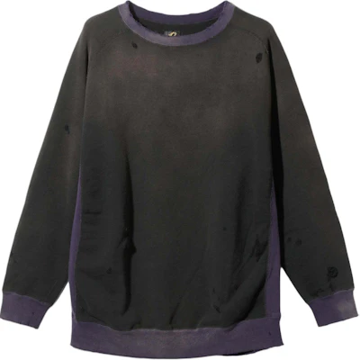 Needles FW24 Faded Effect Unisex Crewneck Long Sleeve Sweatshirt Purple PU292E Order Needles FW24 Faded Effect Unisex Crewneck Long Sleeve Sweatshirt Purple PU292E