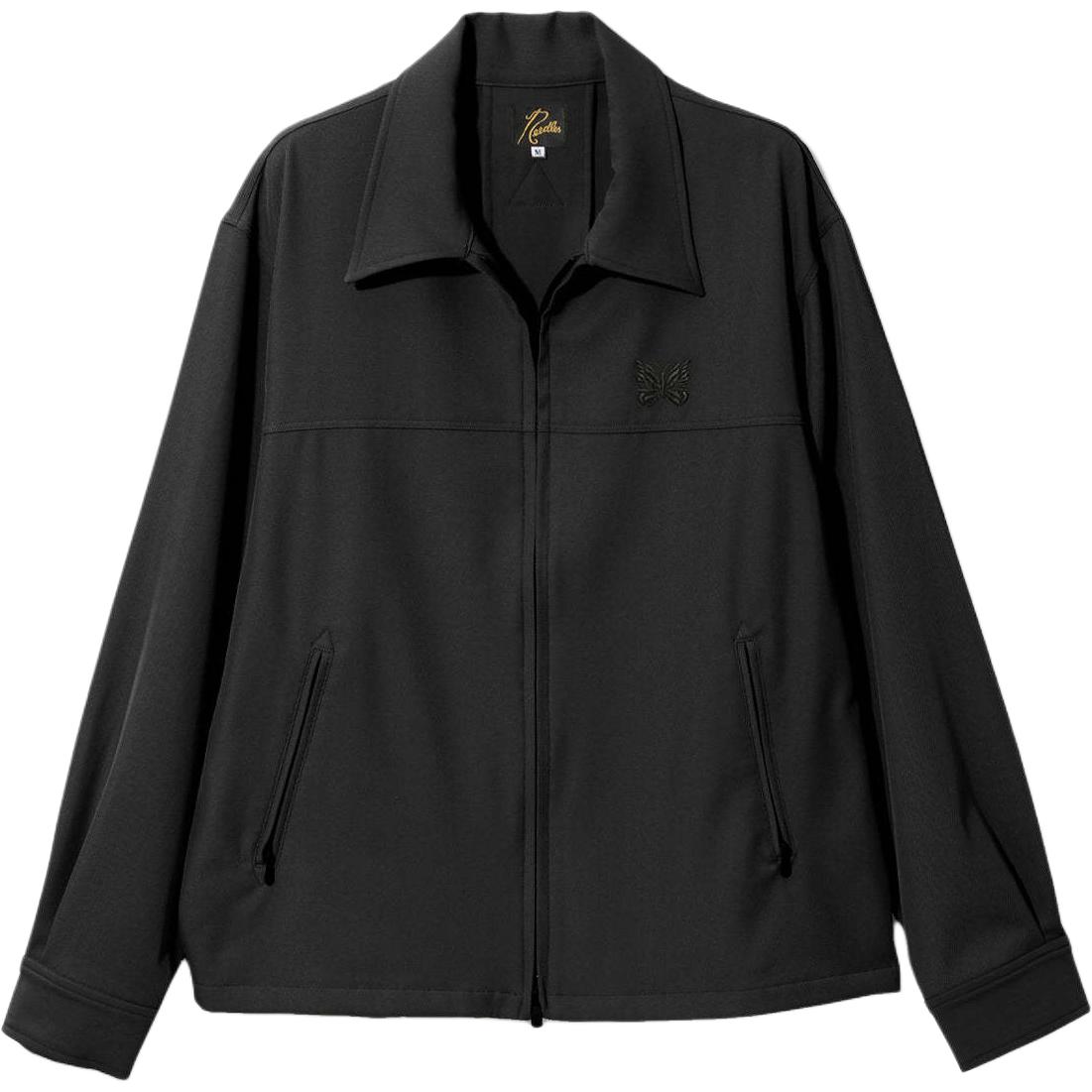 Needles FW24 Front-Zip Butterfly Embroidery Unisex Black Track Jacket PU212D