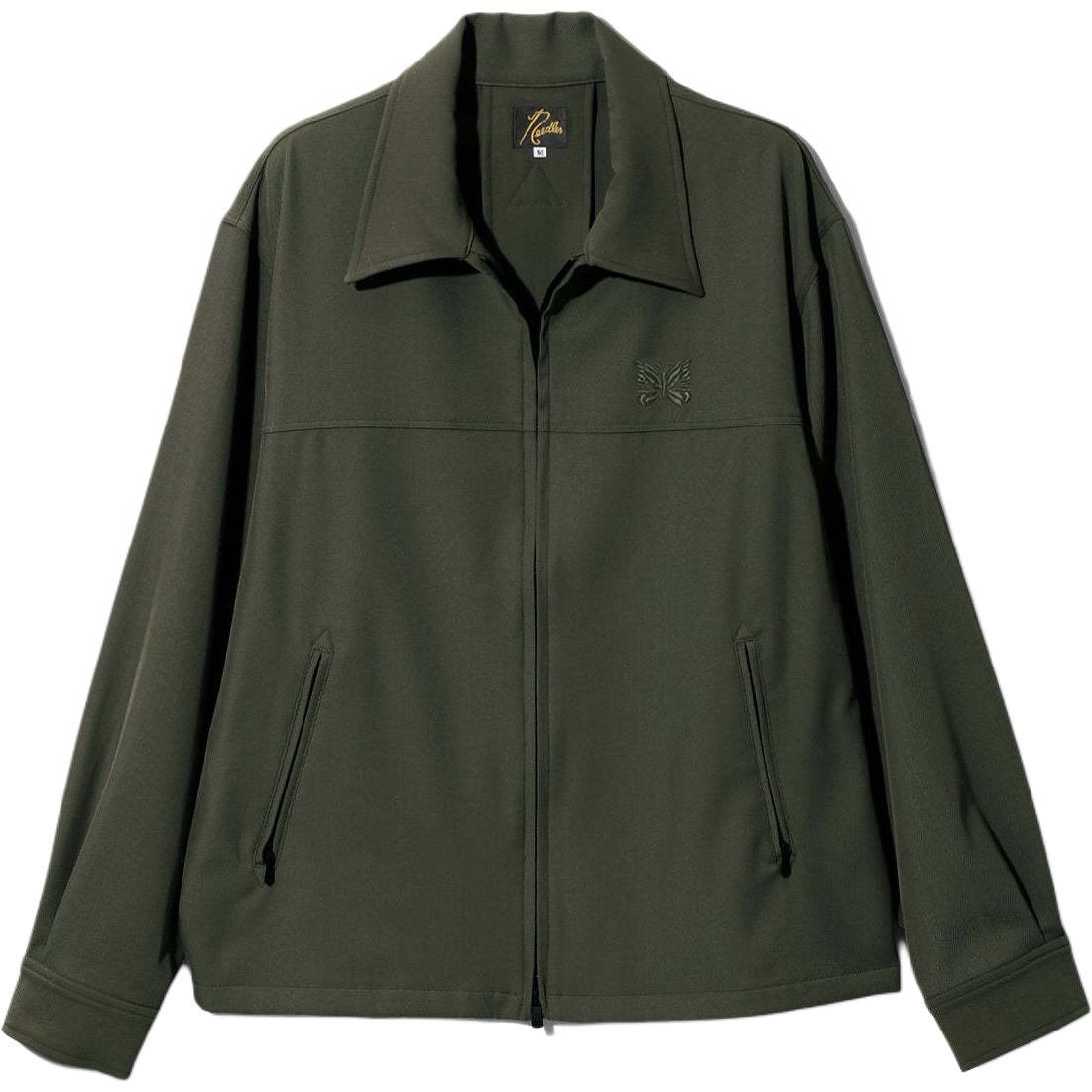 Needles FW24 Front Zip Butterfly Embroidered Unisex Track Jacket Green PU212B