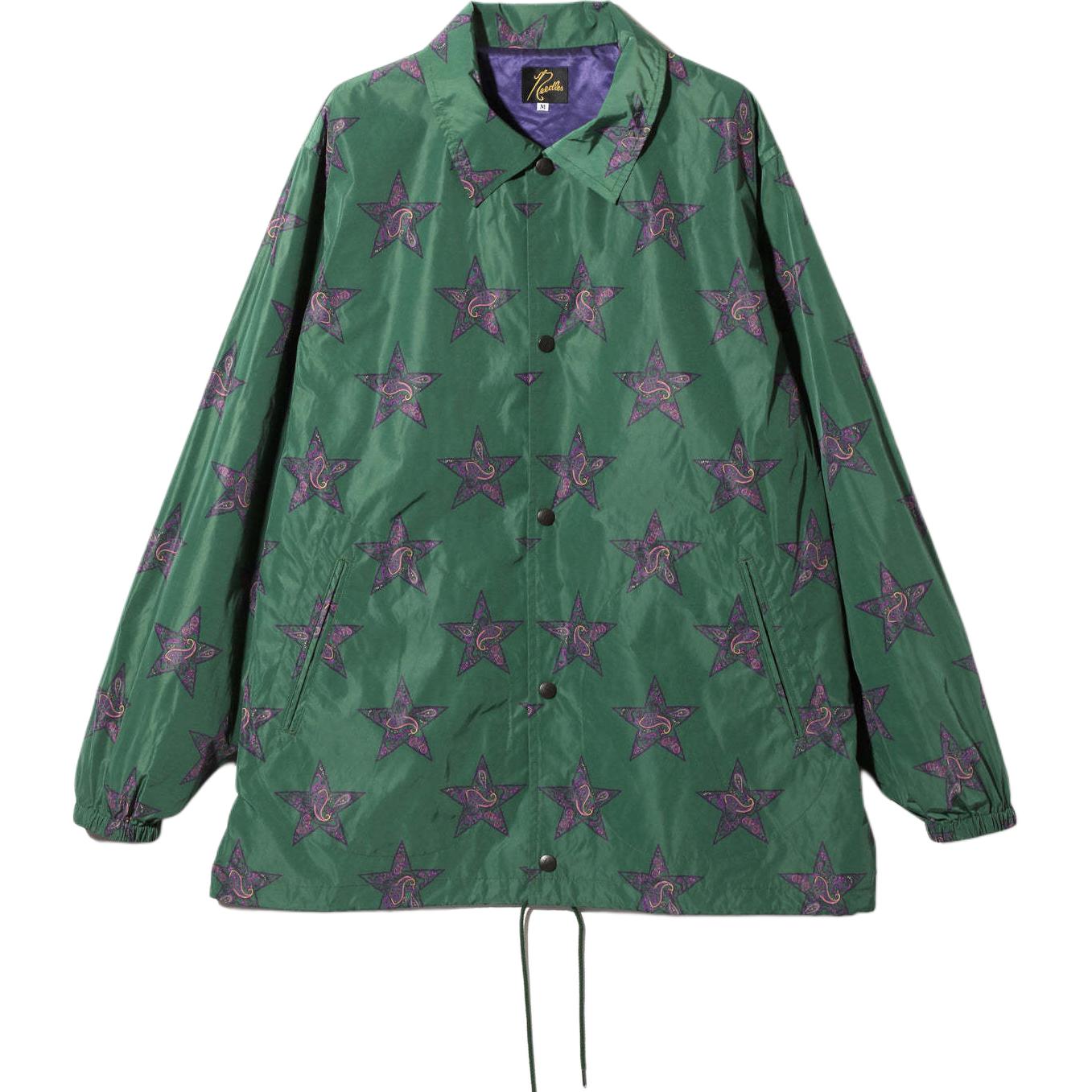 Needles FW24 Green Loose-Fit All-Over Print Button-Up Jacket Unisex PU182B