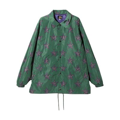 Needles FW24 Green Loose-Fit All-Over Print Button-Up Jacket Unisex PU182B