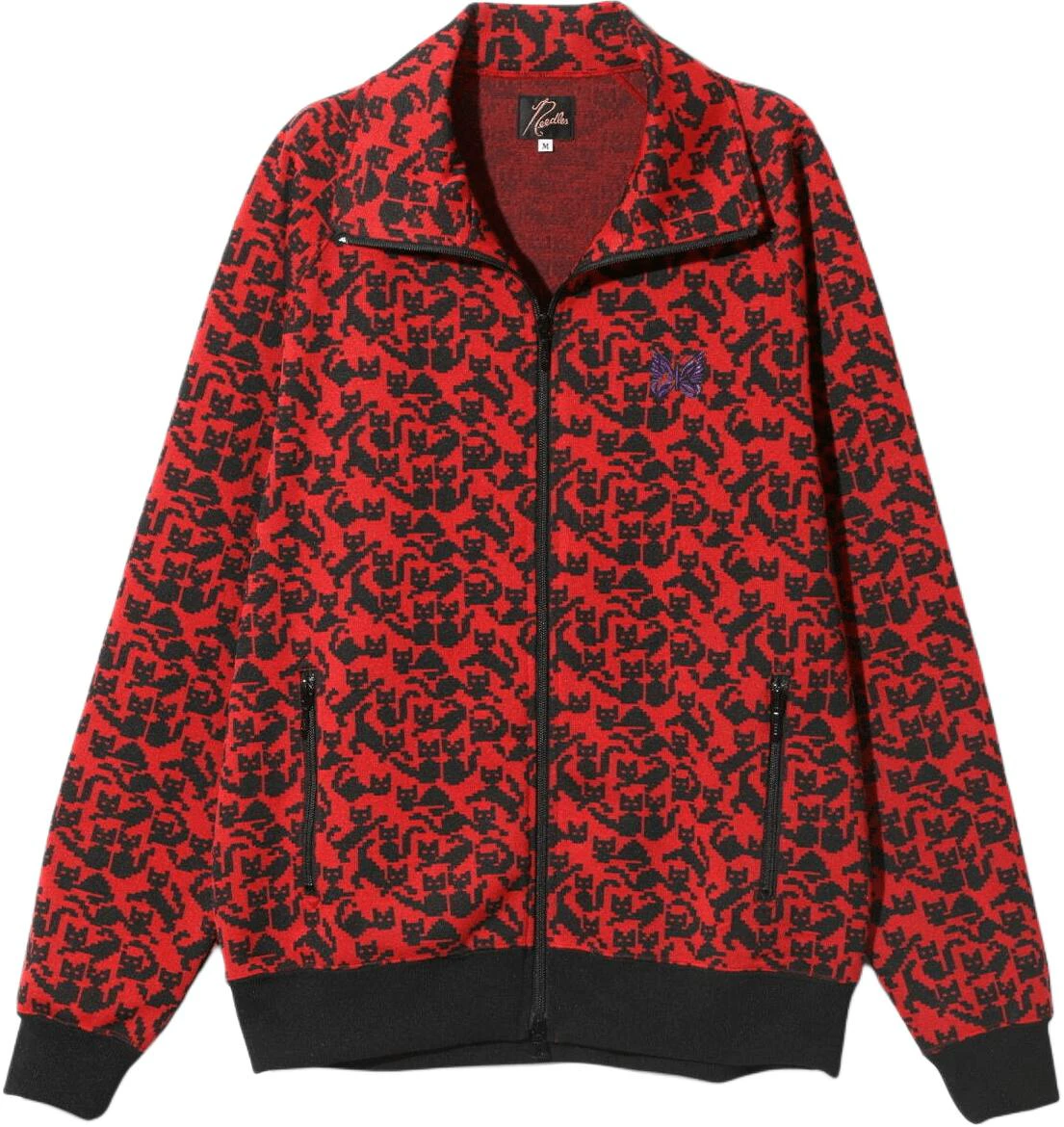 needles-fw-24-red-butterfly-cat-print-embroidered-jacket-unisex-pu-269-c