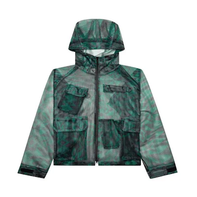 Needles Green Hooded Jacket with Chest Pocket MR686-NATI
