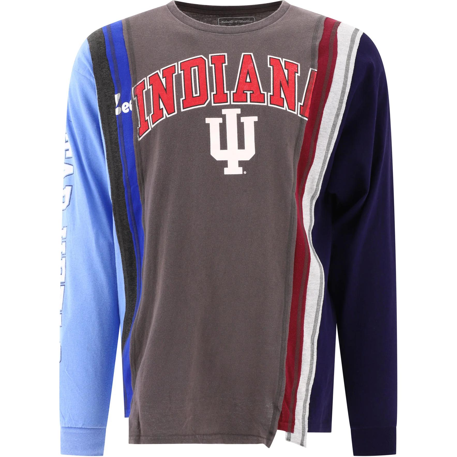 Needles Grey Loose Fit Crewneck Pullover Sweatshirt with Letter Print NS313GRIGIO