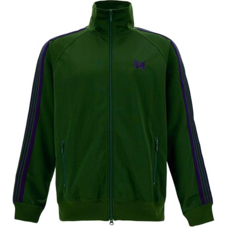 Needles High-Neck Loose-Fit Logo Zip Jacket Green NS244AIVYGREEN