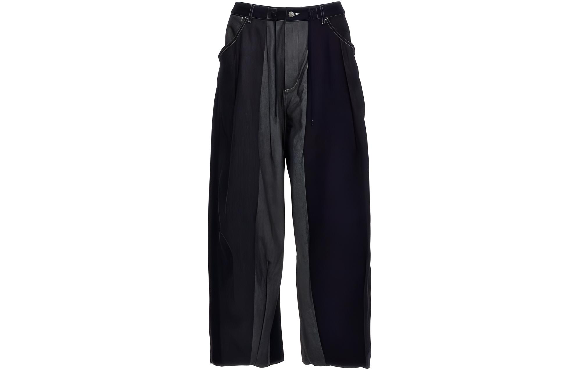 Needles Indigo  Loose Fit Straight Zippered Casual Pants. OT175BWIDE