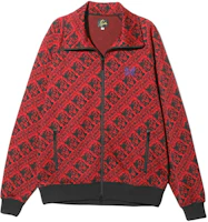Needles Jacquard Butterfly Collared Zip Jacket Unisex Red OT224B Needles Jacquard Butterfly Collared Zip Jacket Unisex Red OT224B