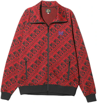 ニードルス ジャカード バタフライカラー ジップジャケット ユニセックス レッド OT224B Buy ニードルス ジャカード バタフライカラー ジップジャケット ユニセックス レッド OT224B