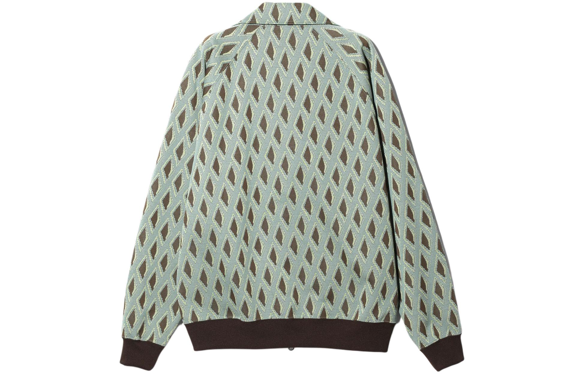 Lookbook Needles 蝴蝶提花翻領拉鍊外套 男女款 青綠色. OT224A