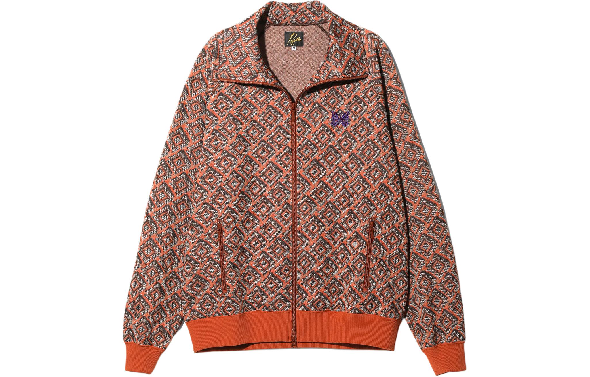 Needles Jacquard Butterfly Zip-Up Jacket Brown Unisex OT224C