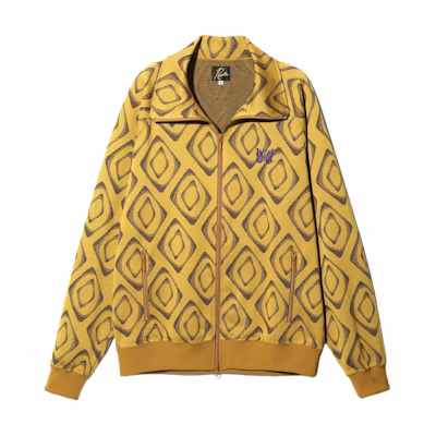Needles Jacquard Butterfly Zip Jacket Yellow Unisex OT224D