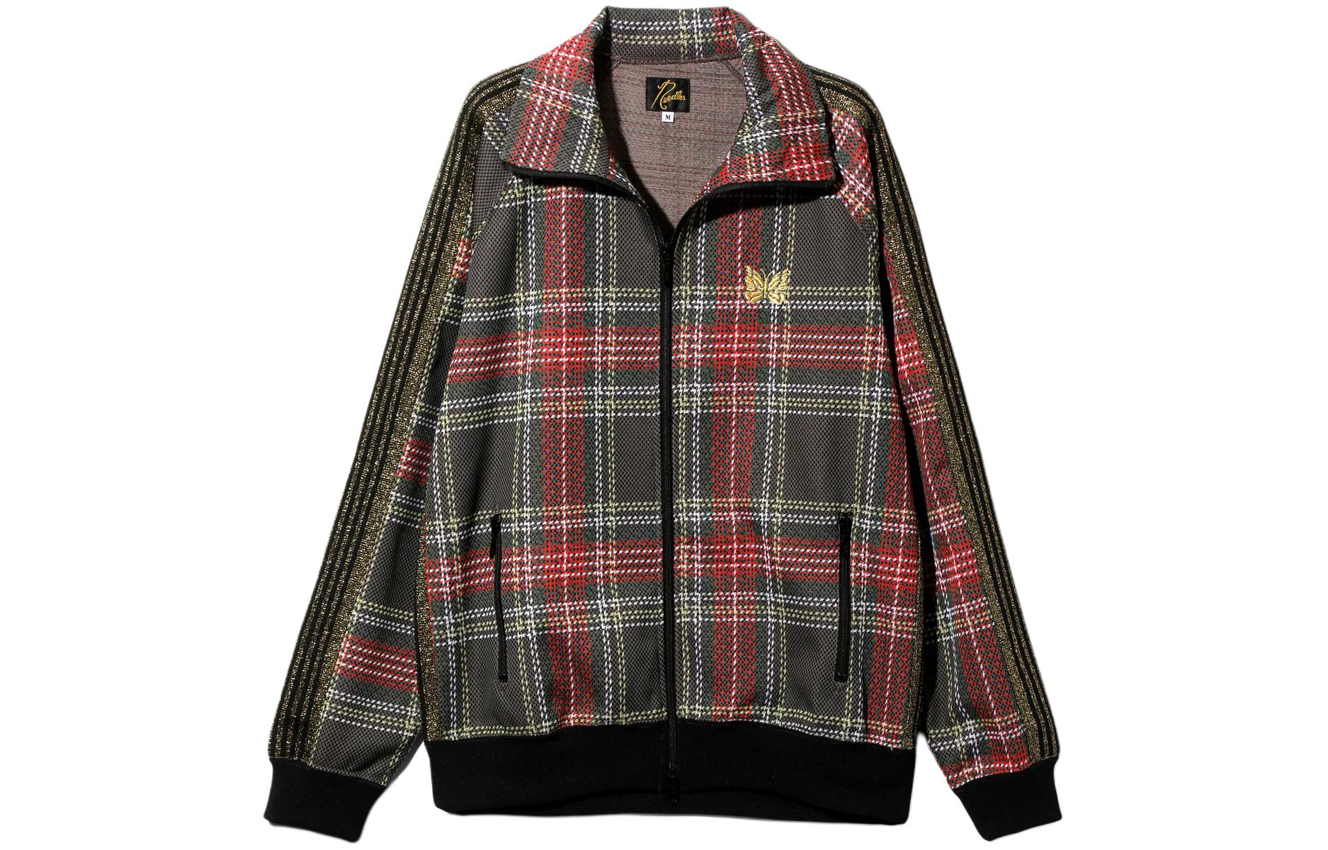 Needles Jacquard Plaid Zip-Up Jacket Black/Red Unisex NS1500A
