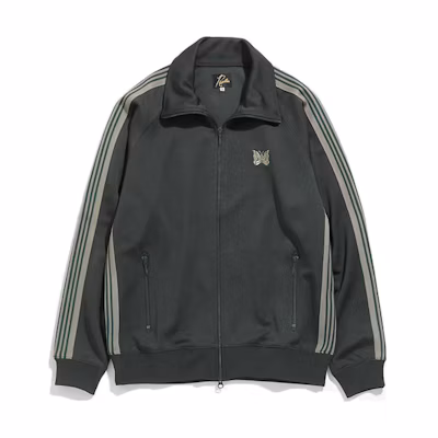 Needles Logo Embroidered Track Jacket Military Green Unisex JO221D