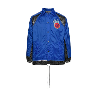Needles Logo Patchwork Single-Breasted Jacket Blue Long Sleeve Coat NS2992