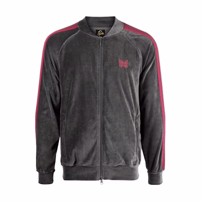 Needles Logo Printed Side Stripe Track Jacket - Dark Grey MR291M