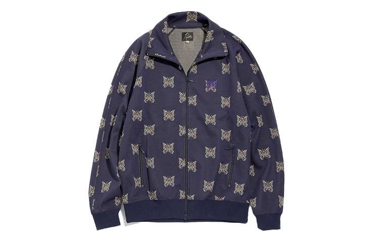 Needles Loose Fit Animal Butterfly Embroidered Jacket - Navy Blue GL226D