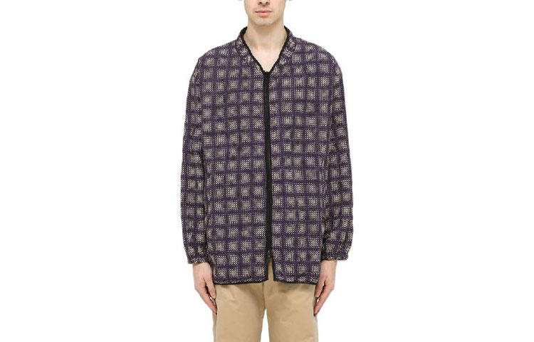 Needles Plaid Pattern Print Zip Jacket KP086PL