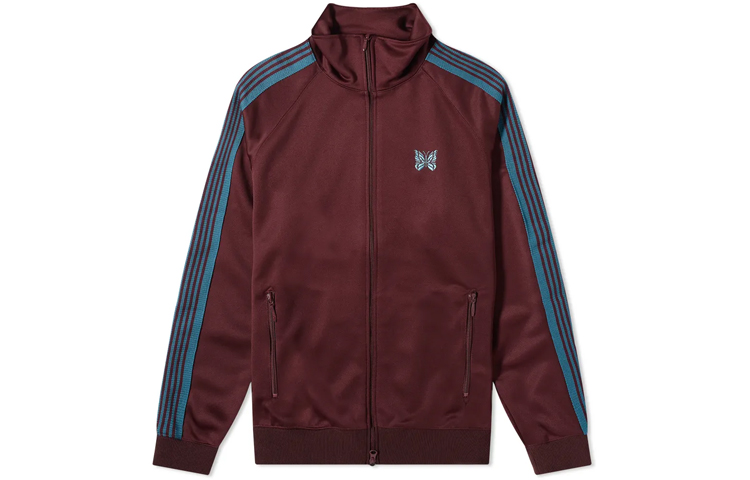 Needles Poly Smooth Track Jacket Red Butterfly Embroidered Unisex GL215-B