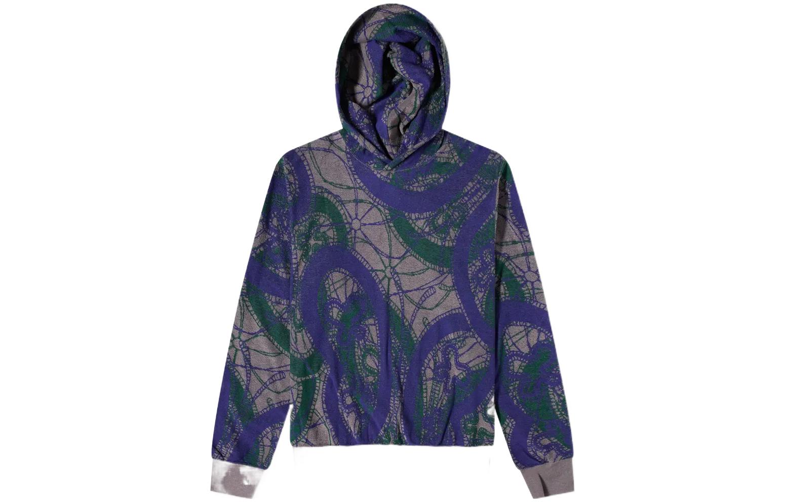 Needles Printed Hoodie Long Sleeve Pullover Gray LQ2400