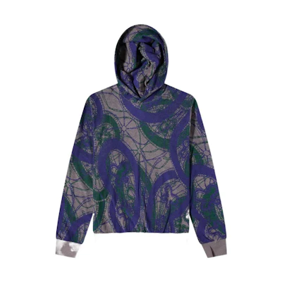 Needles Printed Hoodie Long Sleeve Pullover Gray LQ2400