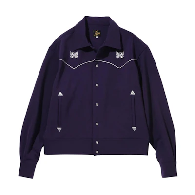 Needles Purple Pattern Print Single-Breasted Long Sleeve Jacket Unisex LQ162A