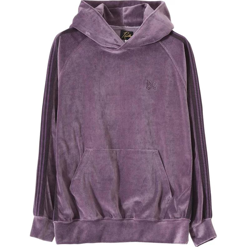 Needles Purple Solid Fleece Raglan Sleeve Pullover Hoodie LQ235A