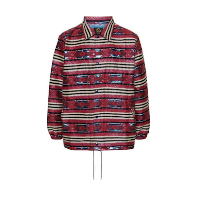 Needles Red Striped Collar Slim Fit Long Sleeve Jacket for Men OT116REDBL