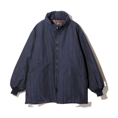 Needles Removable Hood Full-Print Jacket Blue Unisex NS088A