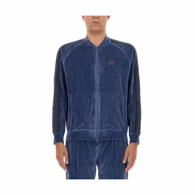Needles Slim Fit Blue Logo Zip-Up Jacket NS251BLUE