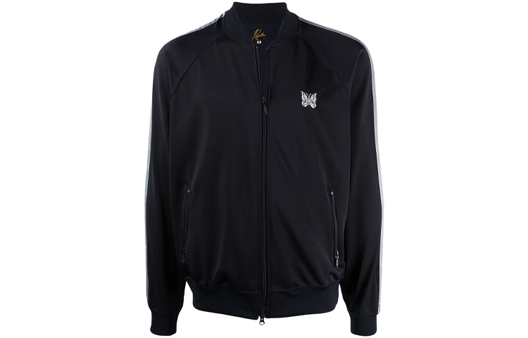 Needles Solid Blue Jacket with Embroidered Butterfly Logo IN190N