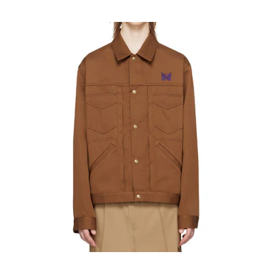 Needles Solid Color Butterfly Embroidered Twill Jacket Brown 241821M180005