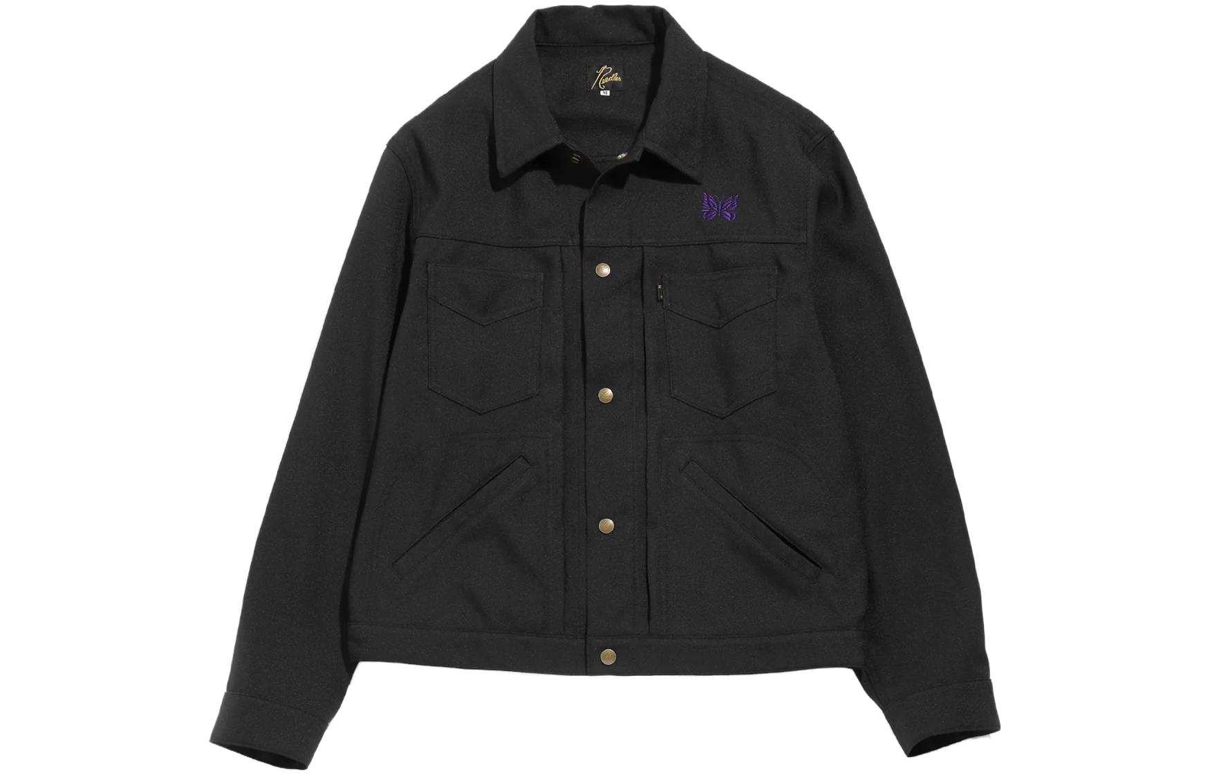 Needles Solid Color Long Sleeve Jacket Deep Gray MR224C