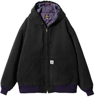 Needles Solid Color Zip-Up Hoodie Jacket Unisex Black NS158B Needles Solid Color Zip-Up Hoodie Jacket Unisex Black NS158B