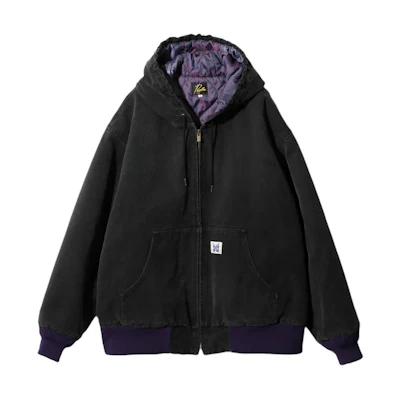 Needles Solid Color Zip-Up Hoodie Jacket Unisex Black NS158B