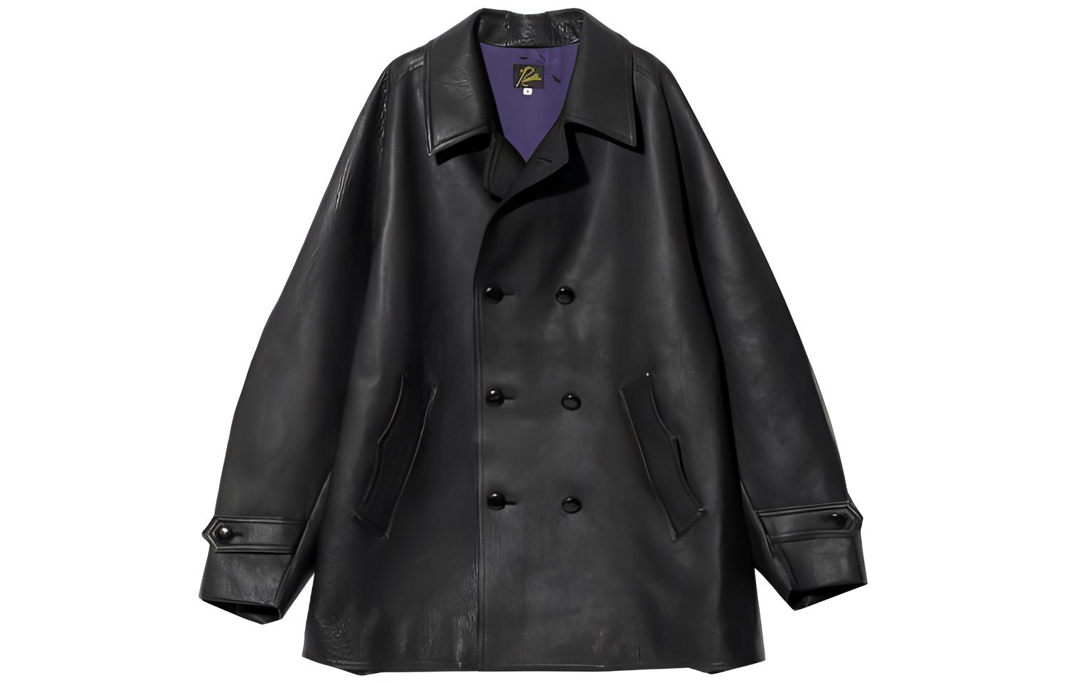 Needles Solid Double-Breasted Relaxed Fit Jacket - Black NS077B