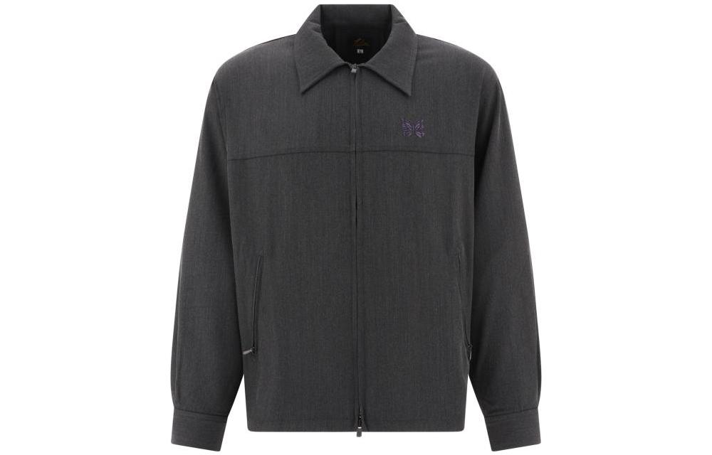 Needles Solid Zip-Up Collar Jacket Deep Gray Long Sleeve MR203CHARCOAL